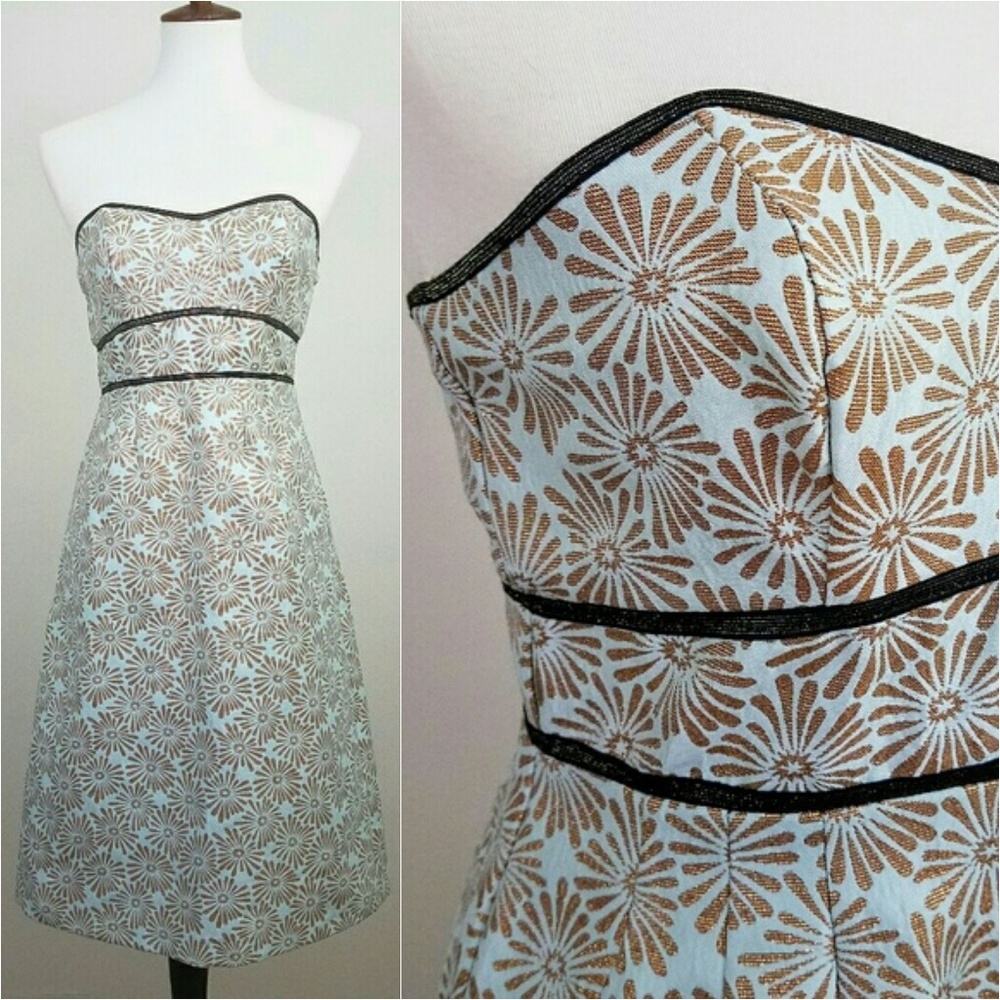 Molly New York Metallic Floral Jacquard Dress